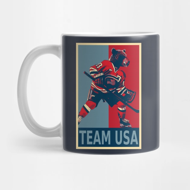 Team USA Grizzly Bear Ice Hockey by DesignArchitect